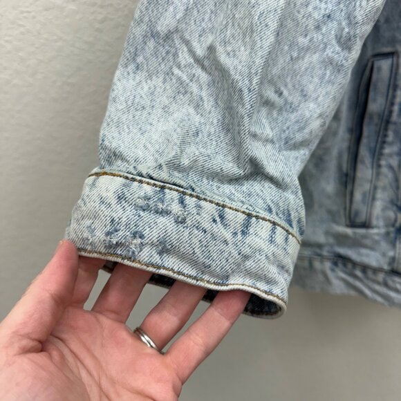 Free People Flawless Hooded Denim Oversized Button Jean Jacket Womens size Large - Picture 3 of 10